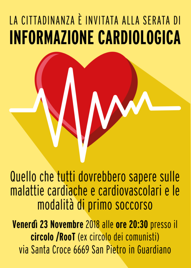 LA CITTADINANZA È INVITATA ALLA SERATA DI INFORMAZIONE CARDIOLOGICA Quello che tutti dovrebbero sapere sulle malattie cardiache e cardiovascolari e le modalità di primo soccorso