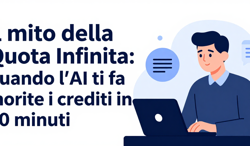 Il mito della Quota Infinita: Quando l'AI ti fa morire i crediti in 90 minuti
